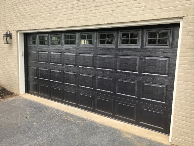 Dark Brown Garage Door with Windows