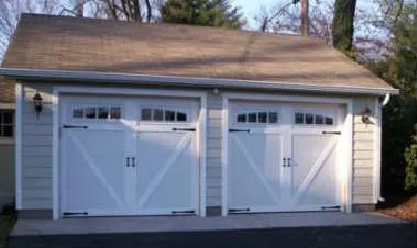 White Farmhouse style garage doors